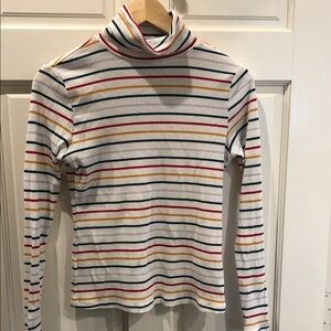 Old Navy Multicolor Striped Ribbed Turtleneck